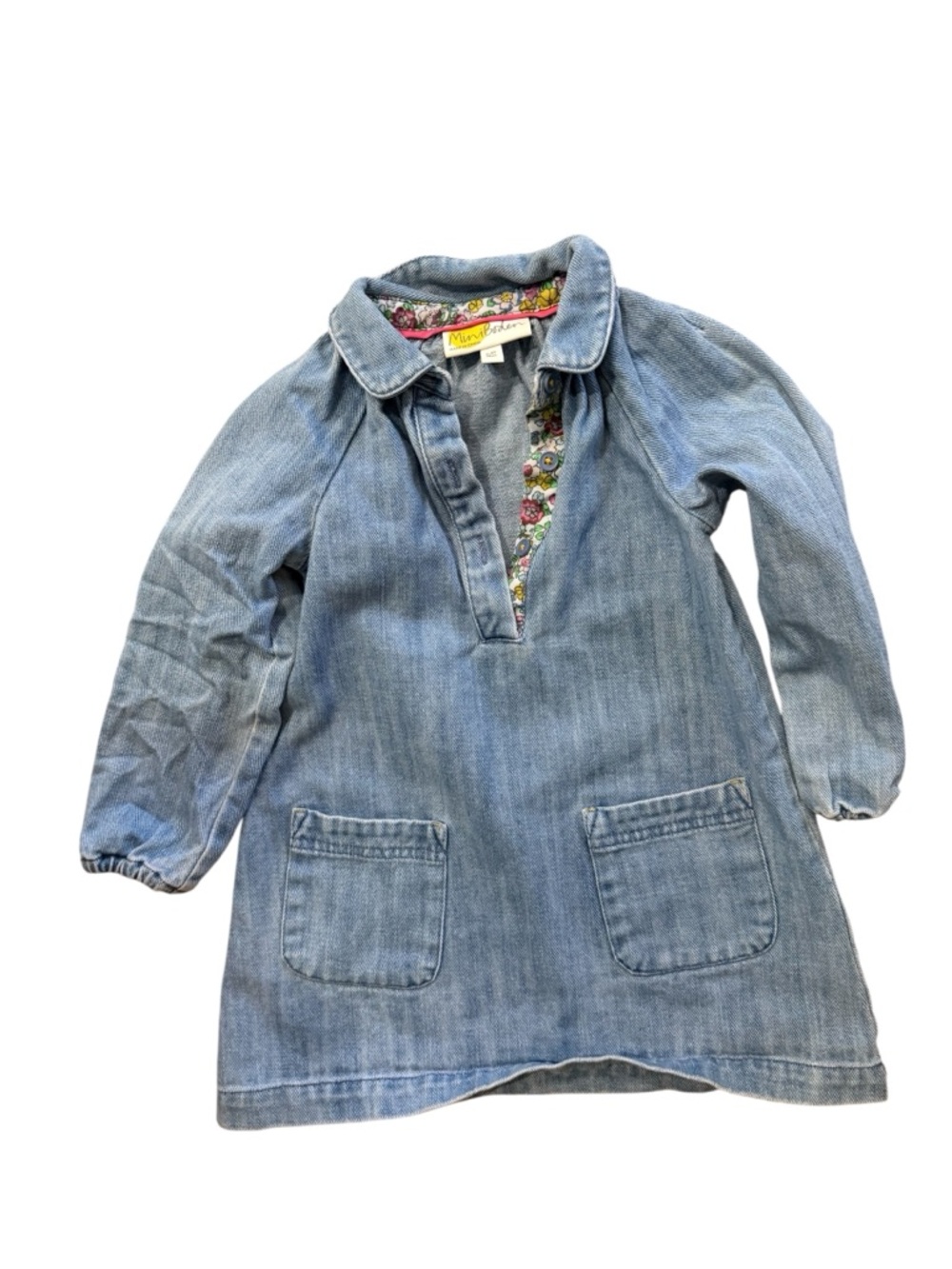 Mini Boden denim dress size 2-3 EUC